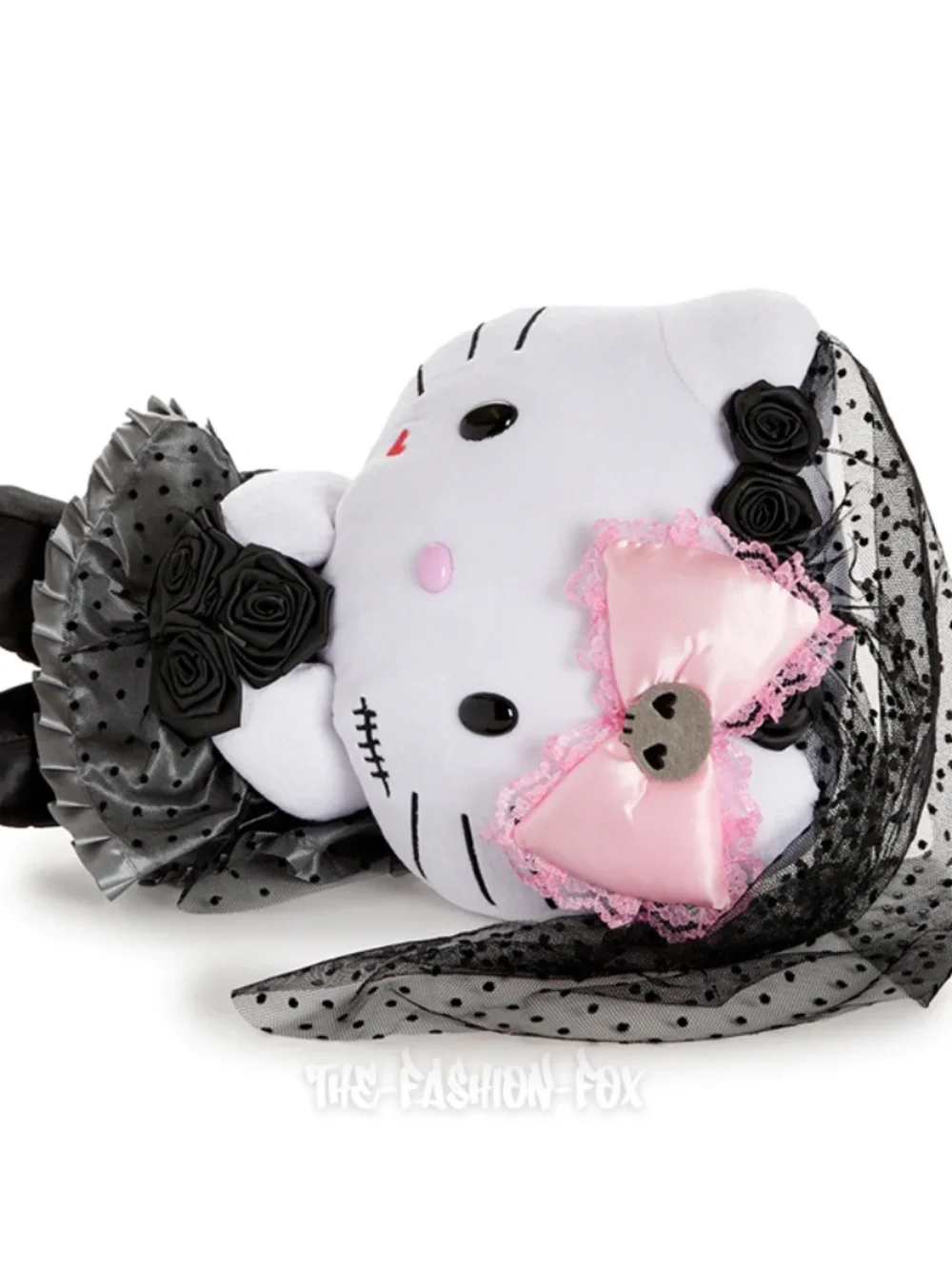 Sanrio Hello Kitty Halloween Black Pink Gothic Rose Ball Masquerade Plush Doll